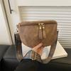 Women's PU Leather Waist Bags Stylish Hobo Solid Color Shoulder Satchel Luxury Designer Chest Bag