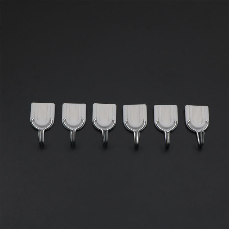 6Pcs Practical Bathroom Door Hooks Wall Hanger Hats Bag Key Adhesive Plastic Coat Hooks