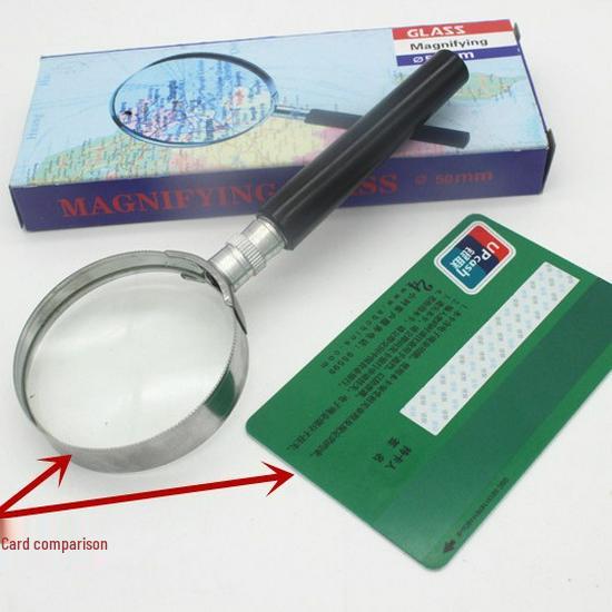 Handheld 50mm Semi-Metallic 10x Reading Magnifying Glass for the Elderly