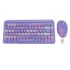 Wireless Keyboard and Mouse Retro Typewriter Keyboard with Round 1600 DPI USB Cute Mouse for Desktop Laptop and Computer Combo, Keycaps, (Smoky