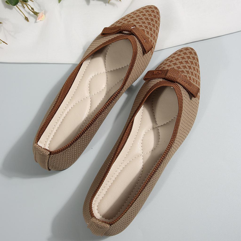 Весенняя женская обувь на плоской подошве, 2024 г., вязаные носки, кроссовки, дышащие женские лоферы без шнуровки, с круглым носком, размеры 36–43, легкие туфли больших размеров