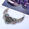 Vintage Geometric Alloy Necklace With Rhinestones For Women And Men
