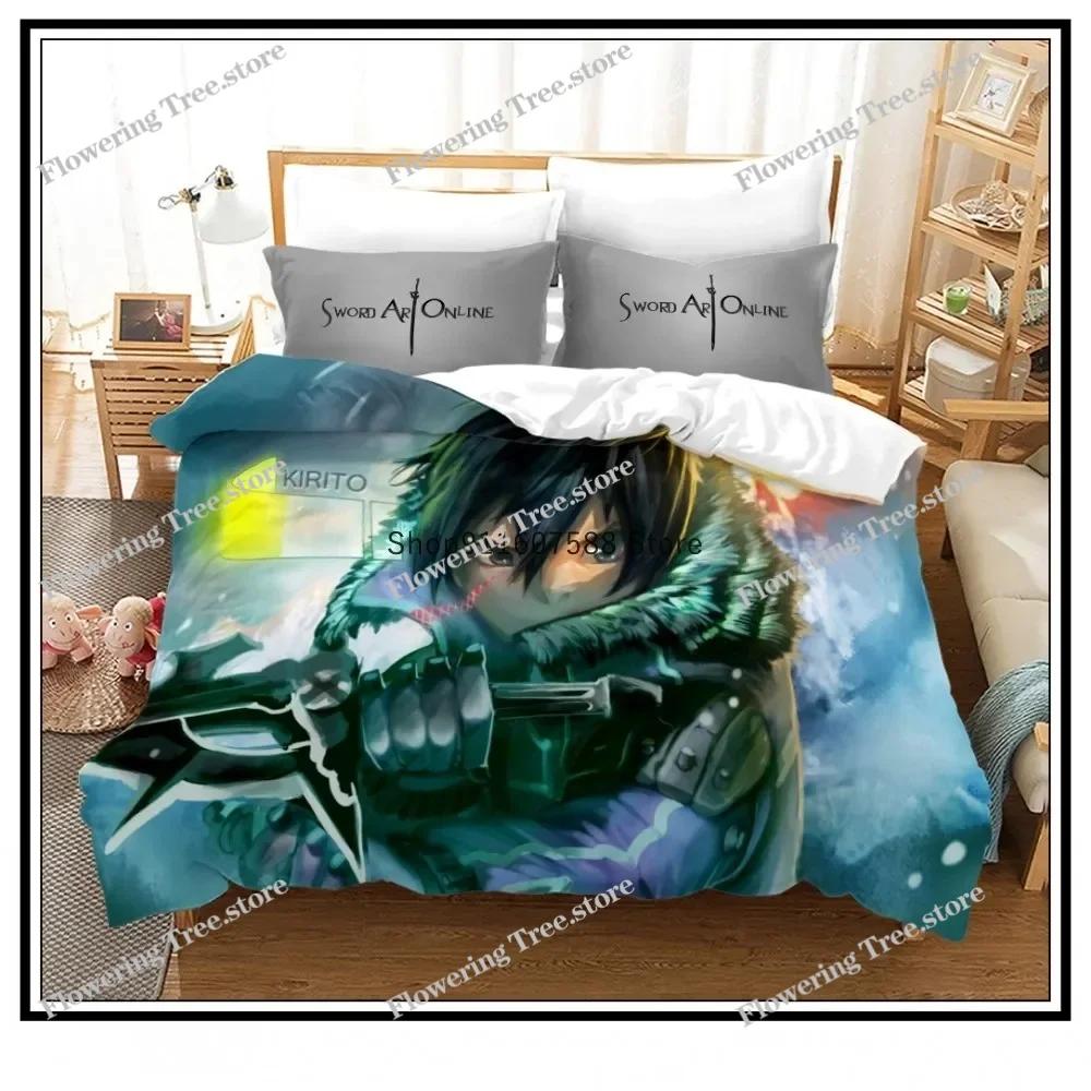 Аниме Sword Art Online Постельный комплект 3D-принт Пододеяльники Наволочки Детское постельное белье Постельное белье Роскошный домашний текстиль Домашний декор