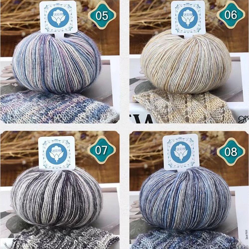 Очень мягкая шерстяная пряжа для ручного вязания, многоцветная, меланжевая, средней толщины, не выцветает, универсальная пряжа для ручного вязания носков.