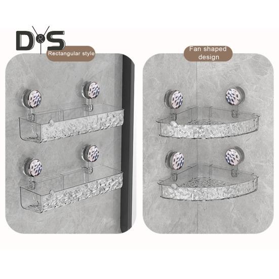 1/2 шт., прозрачная настенная полка без сверления, присоска, большая вместимость, простая установка, универсальный органайзер для ванной комнаты и душа