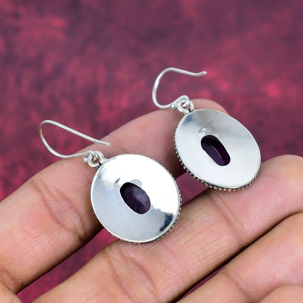 Amethyst Earrings Gemstone Jewelry, 925 Solid Sterling Silver Earrings, Gift For Women Handmade Earrings
