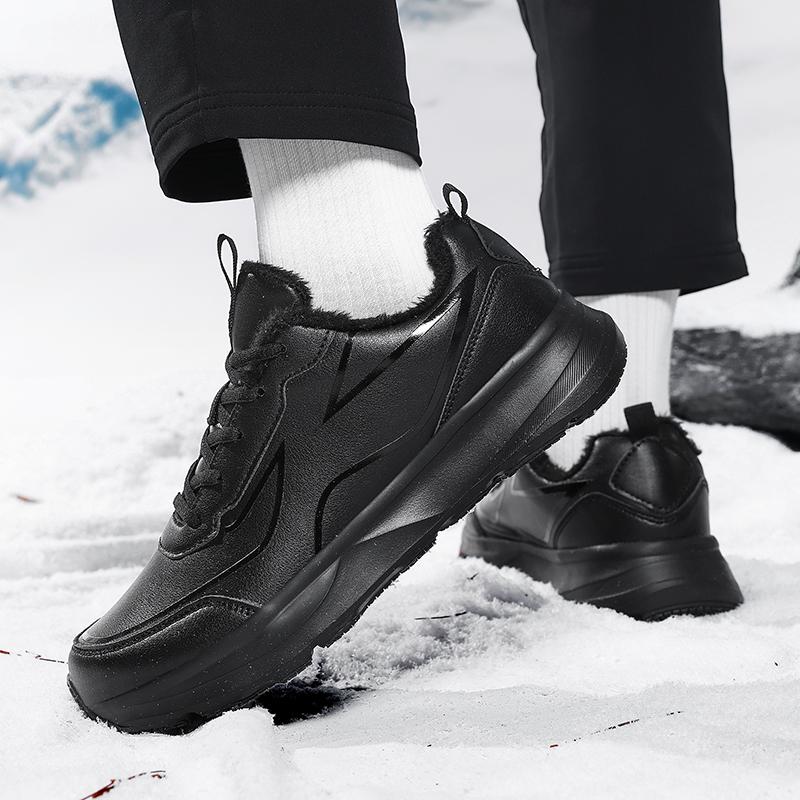 Мужские зимние ботинки большого размера из бархата и хлопка с утеплителем для снега