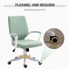 Office Chair Ergonomic Desk Chair with Armrest, Height-Adjustable Swivel Chair with Tilt Function, Linen Look, Padded Computer Chair, Green+White