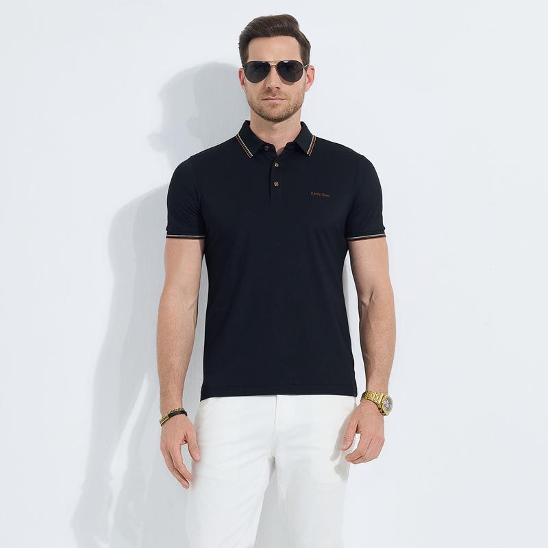 Mulberry Silk Old Money Style Men's Short-Sleeved Polo Shirt