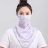 1Pc Women Sun Mask Chiffon Neck Gaiter Hang Ear Chiffon Breathable