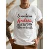 Men's Italian Phrase & Andrea Name Print T-Shirt - Minimalist // Crew Neck Casual Tee, Gift for Andrea, Italian Text Top, Machine Washable Year-Round