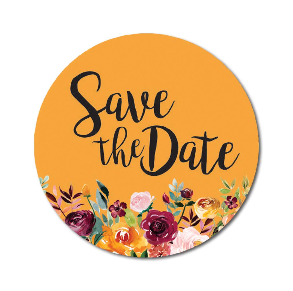 Darling Souvenir 1,6 дюйма круглая нестандартная ботаническая цветочная рамка черная сохранить дату наклейки-45