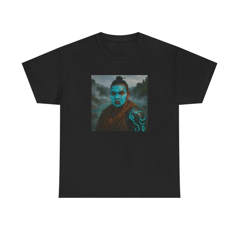 Unisex Adult T Shirt Maori Warrior Ta Moko Neon Fusion