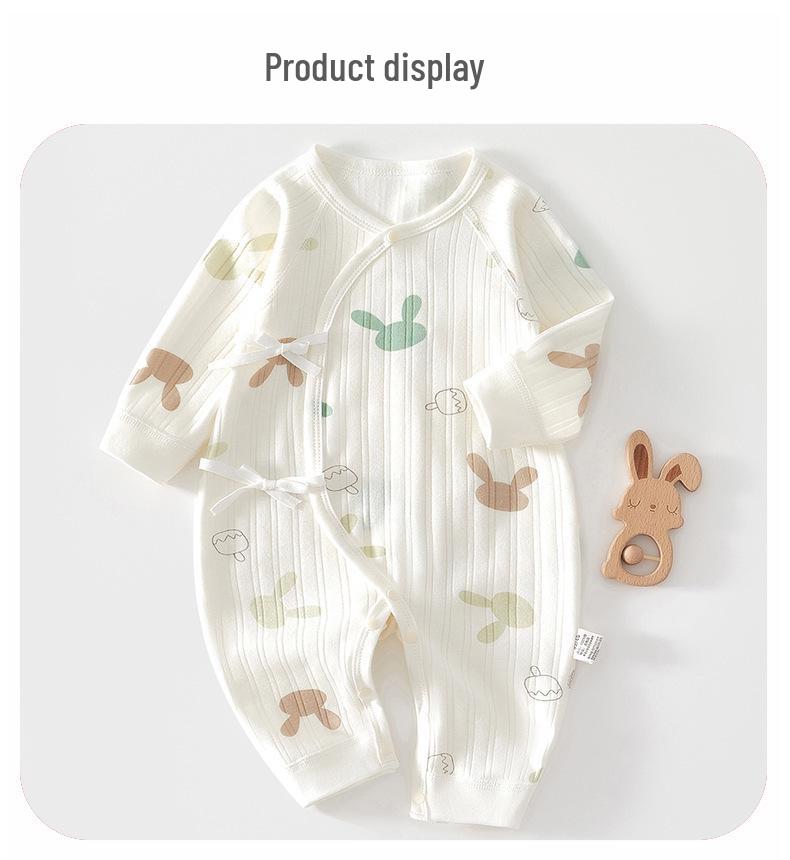 Комбинезон с длинным рукавом из чистого хлопка для новорожденных: Круглогодичный боди без костей для мальчиков и девочек