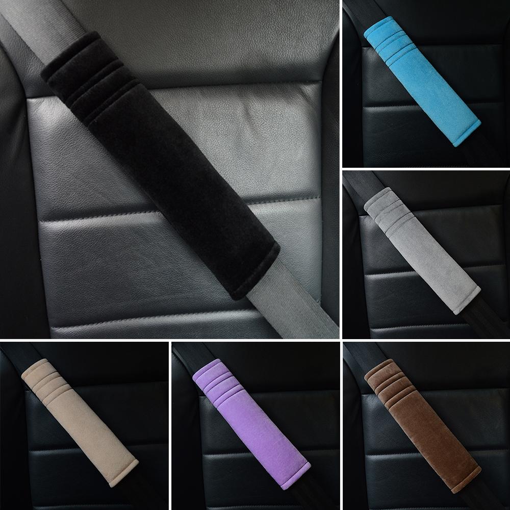 2Pcs Car Seatbelt Covers Velvet Shoulder Soft Plush Cushion Adjustable Belt Cover for Truck Backpack Straps Accessories