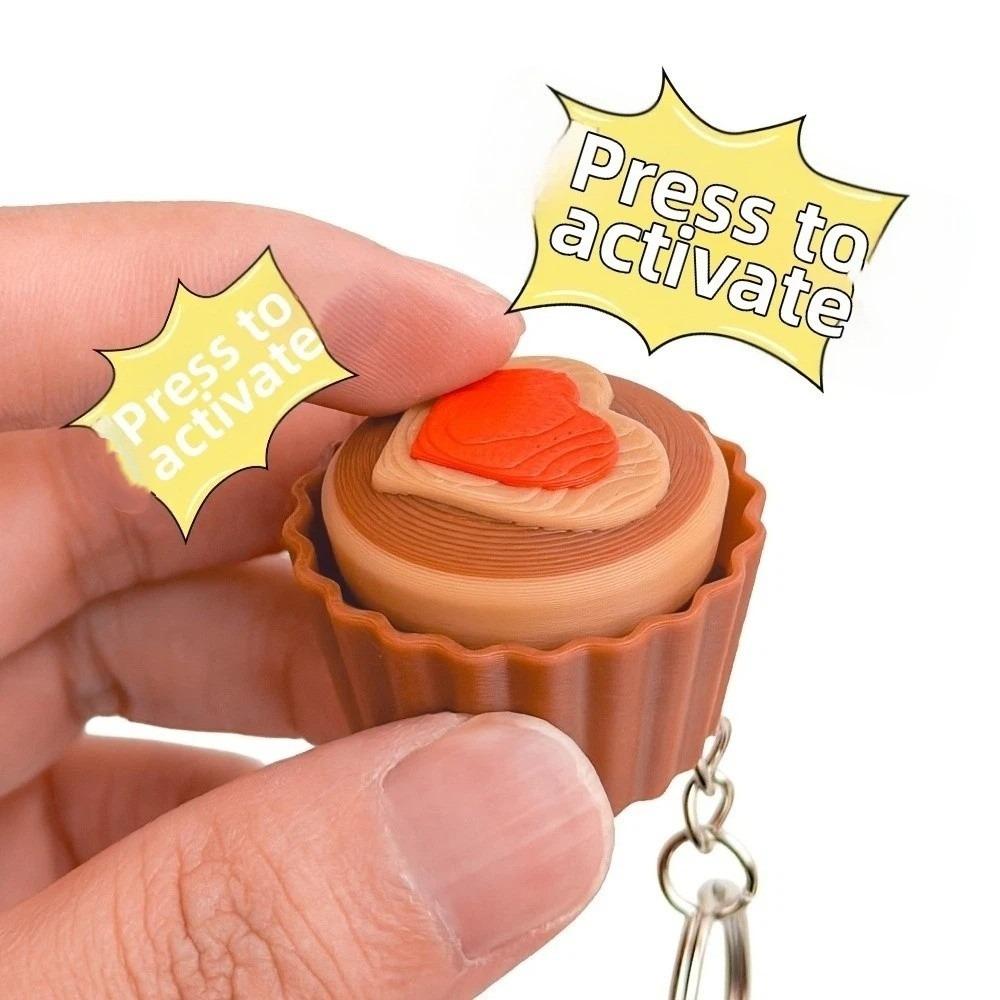 3D Printed Button Dessert Key Ring Mini Cartoon Sensory Clicker Toys Funny Fidget Toy Daily