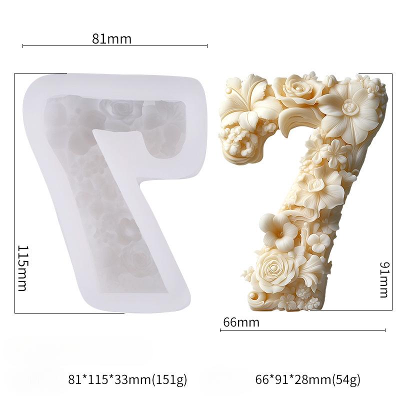 Силиконовая форма для свечей с арабскими цифрами - декор для ароматерапии своими руками, 3D-формы из смолы/гипса для домашнего творчества