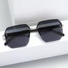Men'S Metal Sunglasses Square Half Frame Casual Glasses Personality Retro Fashion Outdoor Driving Eyeglasses Uv400