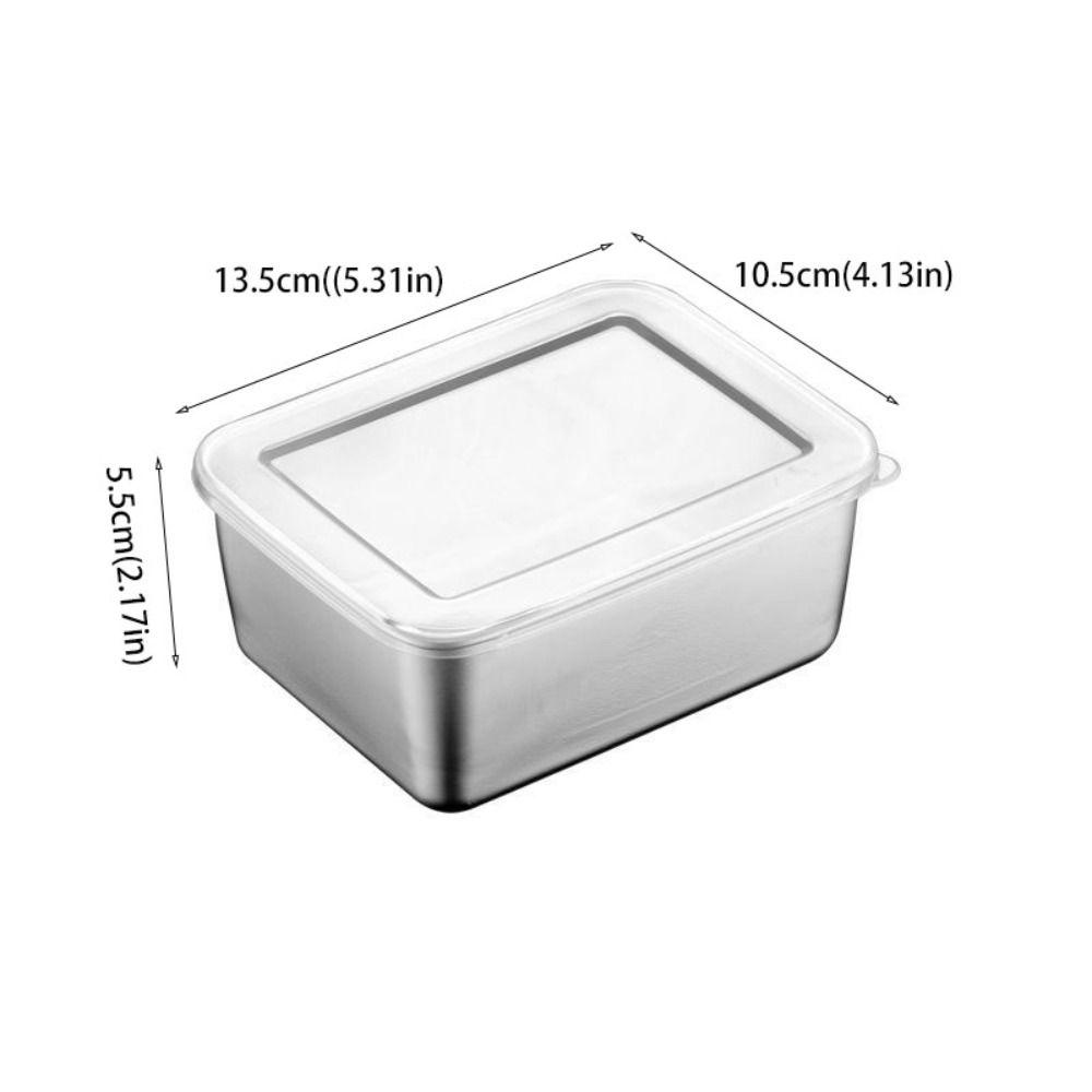 4 шт. Нержавеющая сталь Ящик для хранения свежих продуктов Прямоугольный пищевой контейнер Ящик для хранения продуктов Коммерческий