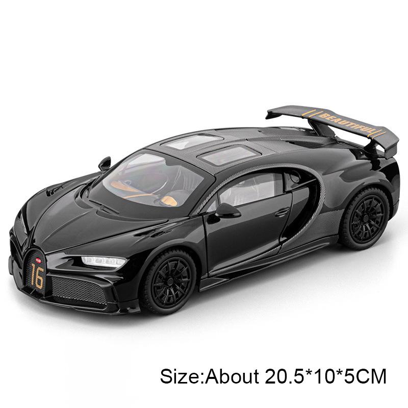 1:24 Chiron Tourbillon Миниатюрная Модель Сплав Литье под Давлением Машинка Игрушка Двери Открываются Со Звуком Светом Оттяни Назад Спортивная Машина Фестиваль Сюрприз