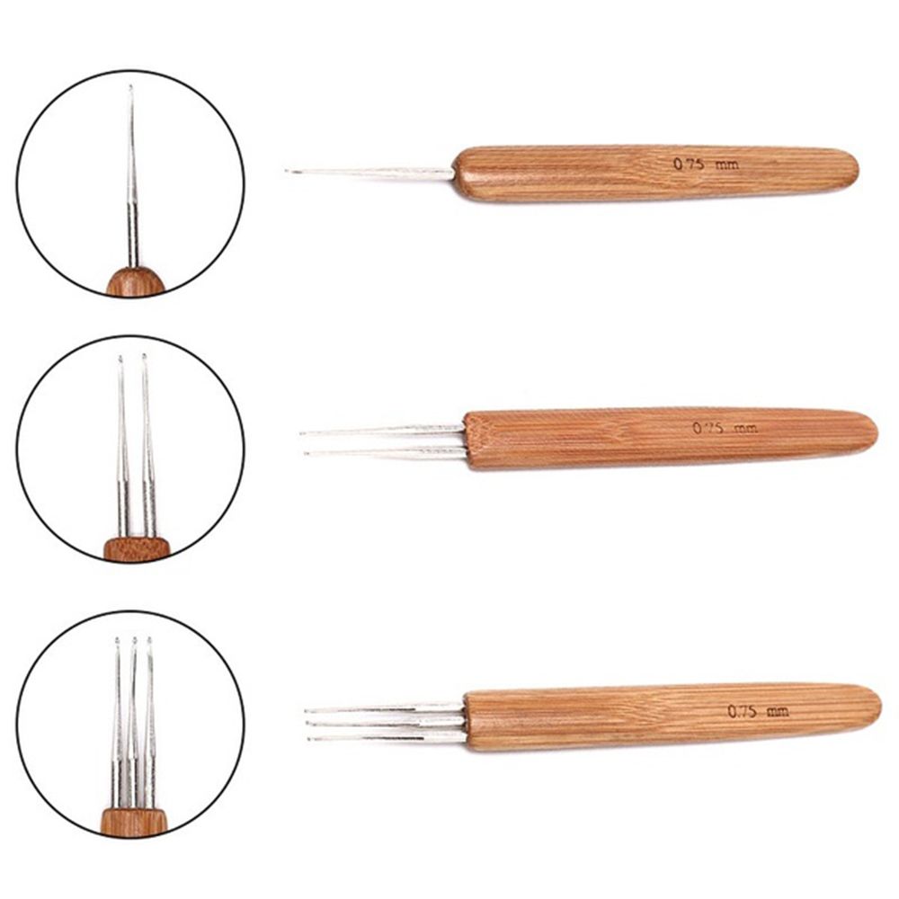 Handle One/Doube/Triple Head for Making Dreadlock Braid Maintenance Knitting Hooks Crochet Needle