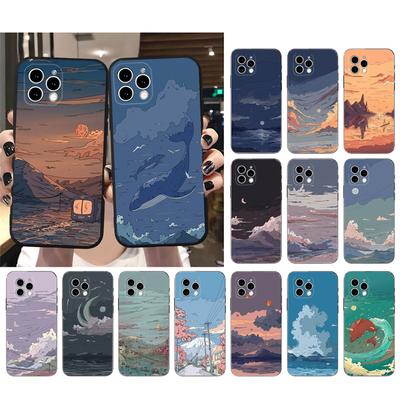 Чехол для телефона с изображением небесной луны и пейзажем для iPhone Samsung Galaxy Redmi Xiaomi Oppo OnePlus Note SA 7 8 9 10 11 12 13 14 20 21 22 23 53 54 Pro Max Plus Ultra