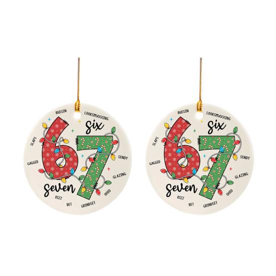 Санта говорит Шесть Семь Украшение Акриловый Декор Рождественской Елки с Уникальной Фразой Праздничное Подвесное Украшение