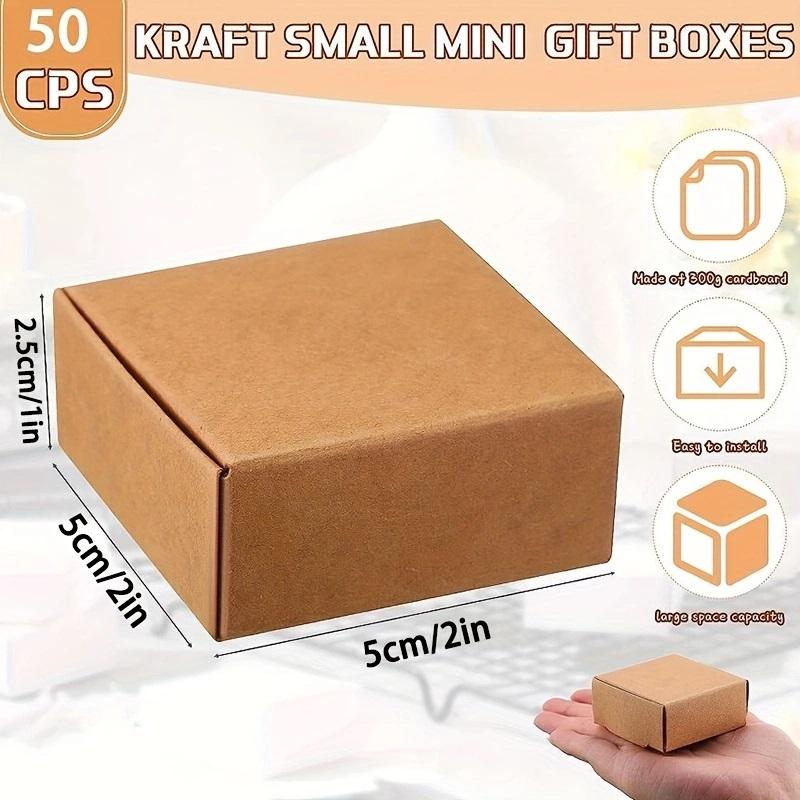 50 шт. Мини-подарочные коробки из крафт-бумаги, многоцелевая упаковка для небольших ювелирных изделий: колец, сережек, подарков на дни рождения, свадьбы, праздники, рождественские подарки