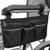 Wheelchair side armrest bag Reflective strip Portable Velcro polyester storage and hanging bag