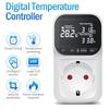 Digital Temperature Controller Socket Thermostat EU Plug 220V LCD Display Preset Timer Switch Cooling Heating Temperature Sensor