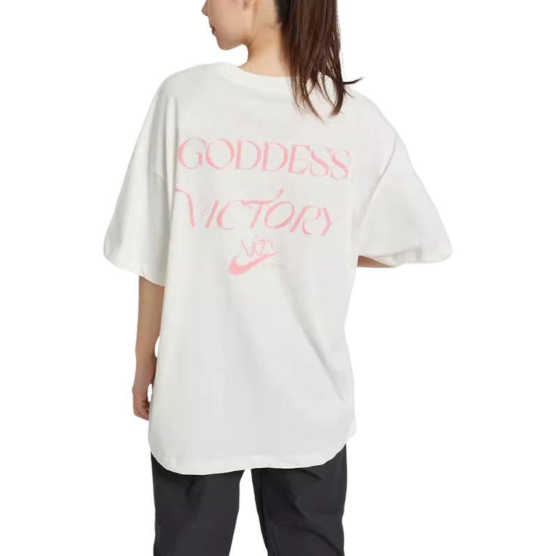 Nike Sportswear Retro Letter Logo Print Oversized T-Shirt White (Unisex) T-Shirts FB8218 133