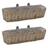 VidaXL Balcony Planter 2 Pcs Wicker with PE Lining 60 Cm