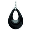 [L6668] - Silver Pendant 'Sissi' Black (ceramic) Rhodium-plated - 20x19 Mm