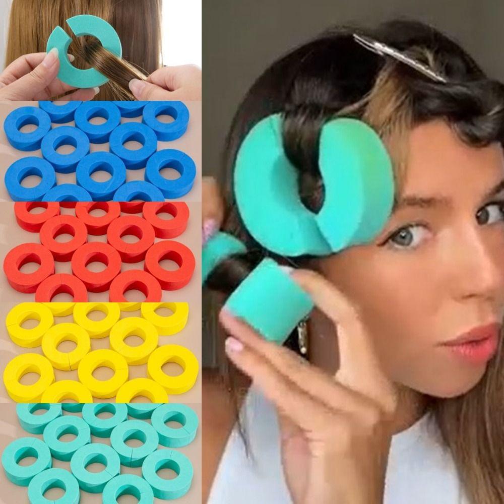 12Pcs Soft Sponge Curler C Shape Hair Tools DIY Curls Hair Roller  Women