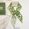 Green Small Silk Scarf Women's Hair Small Scarf Tie Cravat