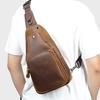 Multifunctional Leather Crossbody Bag Head Layer Cowhide Large Capacity Casual Men's Genuine Leather Chest Bag