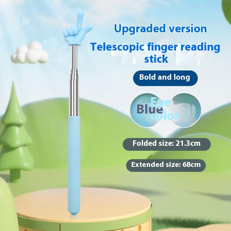 Durable Stainless Steel Teaching Pointer Telescopic Rod Finger Design Teaching Stick Classroom Finger Teachers