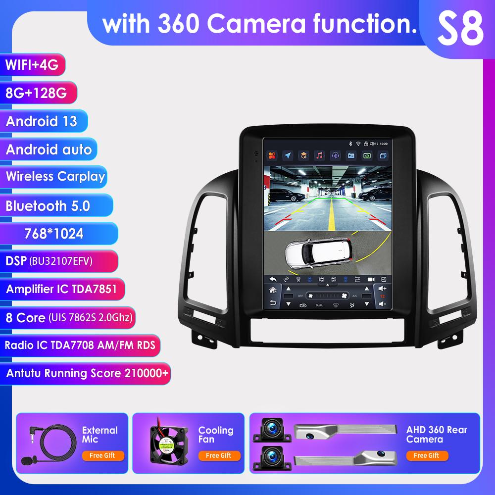 9.7 Inch Android For Hyundai Santa Fe 2 2006 - 2012 Multimedia Video Player GPS Navigation Android Auto Vertical Screen Wifi RSD Stereo Autoradio Navi