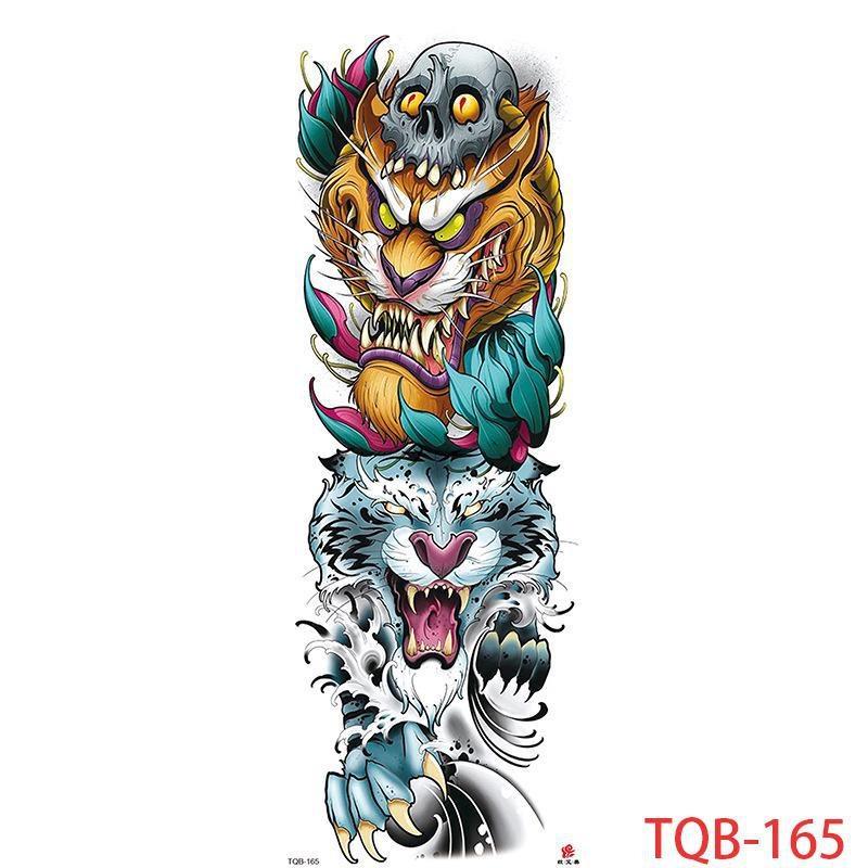 1 PC 480*170MM Large Temporary Tattoos Sleeve for Men Women Full Arm Selleve Tattoos Temporary Realistic Fake Wolf Tiger Lion Tattoo