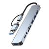 USB Hub HUB Aluminum Alloy High Speed Transfer 5Gbps Port for with Card Reader Compact Design Portable Lightweight Compatible with OS 8-in-1