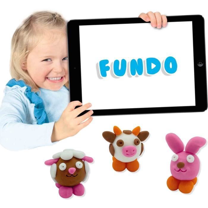 Pâte à modeler FunDo - Animaux de la ferme (3x90gr-1x40gr) - SES CREATIVE - Interactive pour les jeunes enfants.