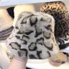 Women's Versatile Stylish Winter Hats - Warm Faux Mink Fur Fisherman Hat with Leopard Print