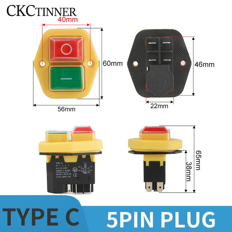 YH02A Electromagnetic Starter Push Button Switches Machine Tool Equipment IP55 Waterproof Safety Witch 28A Replace KLD28A KJD17A 3