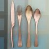 4 шт./компл. набор посуды в стиле вестерн, матовый набор столовых приборов из нержавеющей стали, розовое золото, нож, вилка, десертная ложка, кухонный набор посуды