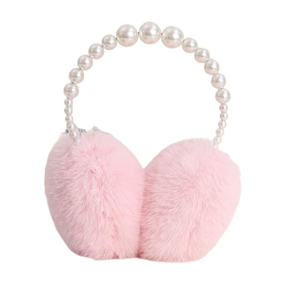Soft Plush Ear Covers Anti-rabbit Fur Pearl Ear Protect Fashion Ear Muffs Women