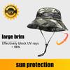 Cotton Camouflage Sunshade Fisherman Hat Men and Women Original Design Short Brim Foldable Dew Hunting Tactical Camp Panama Hat