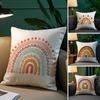 Rainbow Print Pillow Case Plush Fabric Soft Pillowcase Double Sided Print Sofa Cushion Cover Throw
