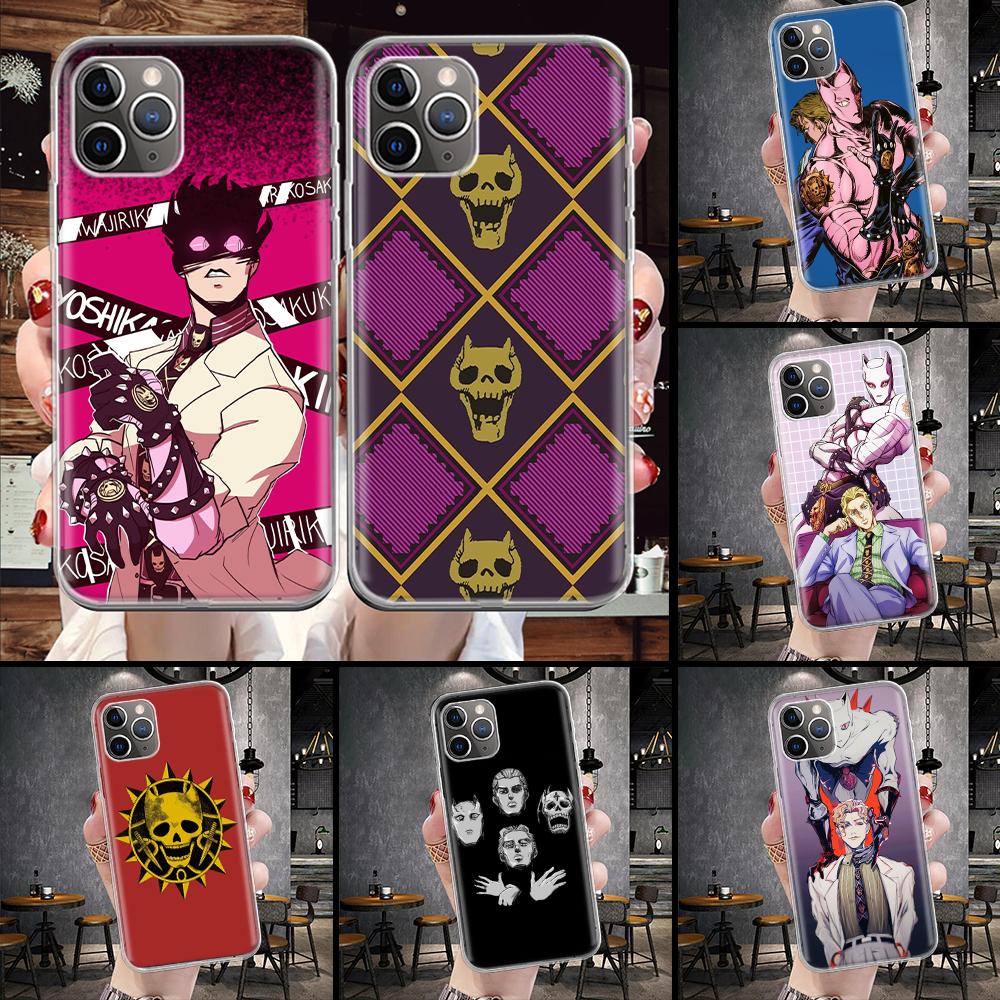 Аниме JoJo Killer Queen Мягкий чехол для телефона для iPhone 11 17 Air 16E 16 Pro Max 15 + 14 Plus 13 Mini 12 Apple 7 SE 8 Fundas Coque 11