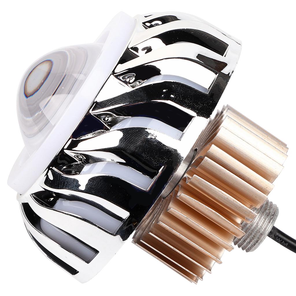 Motorcycle LED Headlight Projector Lens Dual Angel Devil Eye Head Lamp Type Blue Pink