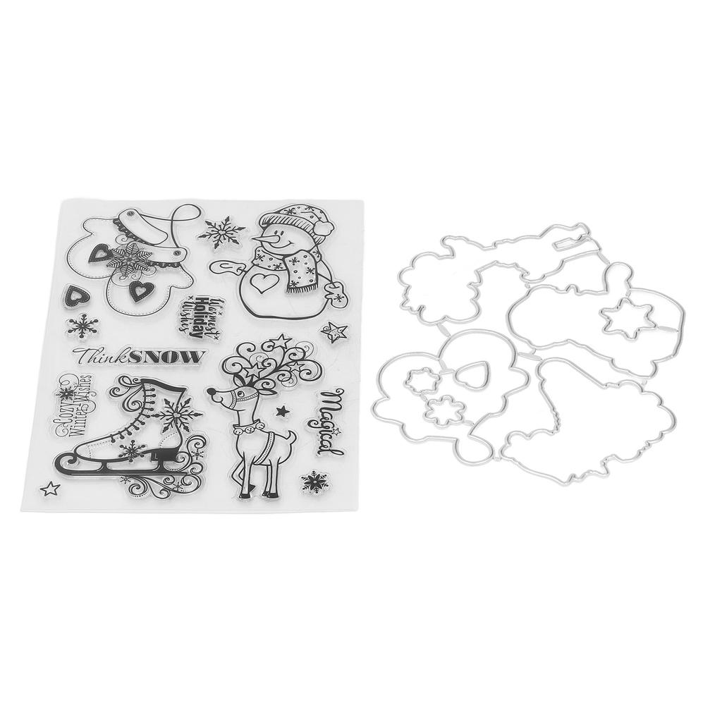 Прозрачный набор штампов для создания рождественских открыток с узорами, прозрачный набор штампов для тиснения и резки для Sc